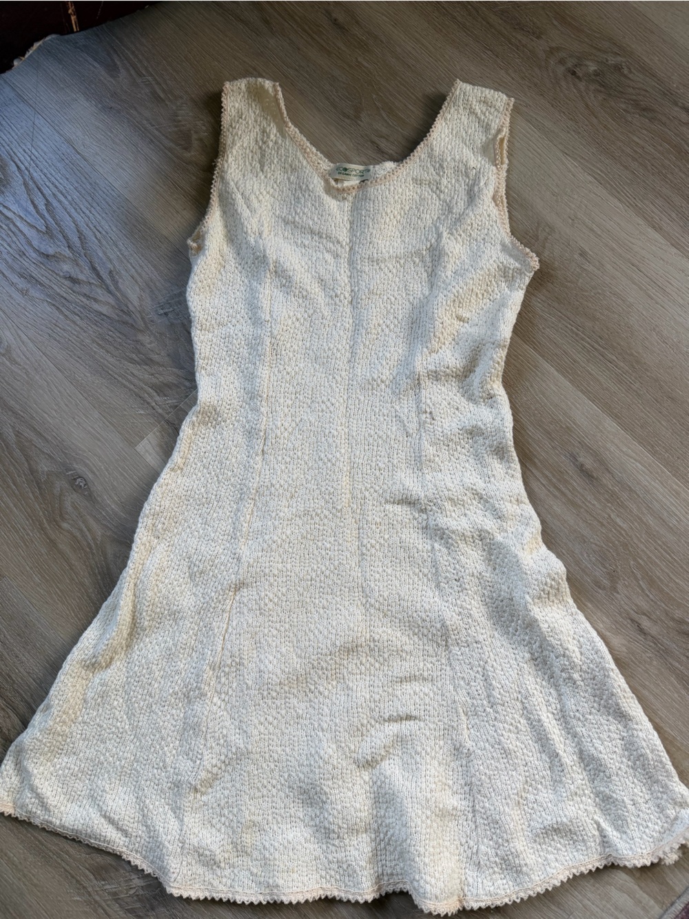 Ecosport Organic Cotton Cream Mini Dress - XS